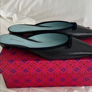 Ann Taylor Black Leather Flats